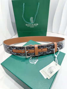 Goyard Florida Canvas and Leather Belt Brown 40CM Goyard Florida Canvas and Leather Belt Brown 40CM