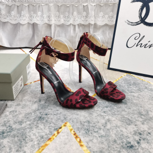 Tom Ford Padlock Red Leopard Print High Heeled Sandals 110MM Tom Ford Padlock Red Leopard Print High Heeled Sandals 110MM