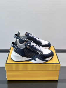 Fendi Flow Trainers Sneakers Blue White Leather and Technical Fabric Mesh Fendi Flow Trainers Sneakers Blue White Leather and Technical Fabric Mesh