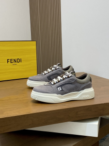 Fendi Force Low Tops Sneakers Gray Calf Leather Fendi Force Low Tops Sneakers Gray Calf Leather