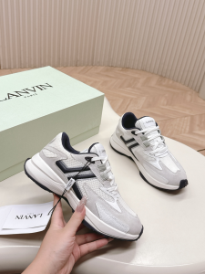 Lanvin Mesh and Suede Leather JLA Low Top Sneakers Black White Lanvin Mesh and Suede Leather JLA Low Top Sneakers Black White