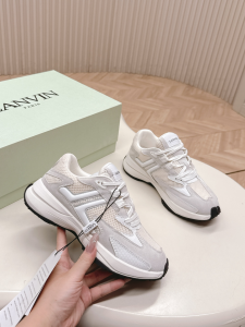 Lanvin Mesh and Suede Leather JLA Low Top Sneakers White Lanvin Mesh and Suede Leather JLA Low Top Sneakers White