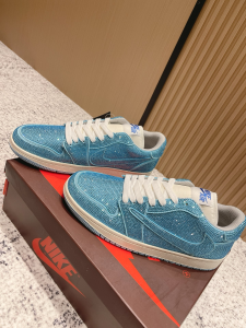 Nike Air Jordan 1 Retro Low OG Crystals and Leather Sneakers Light Blue Nike Air Jordan 1 Retro Low OG Crystals and Leather Sneakers Light Blue