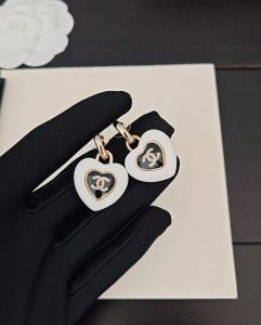 Chanel CC Logo Heart Earrings