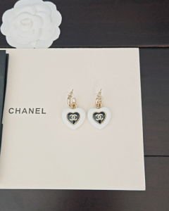 Chanel CC Logo Heart Earrings