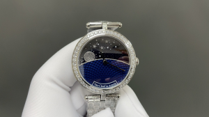 Van Cleef Arpels Lady Arpels Jour Nuit Diamonds Strap Watch Black Blue Van Cleef Arpels Lady Arpels Jour Nuit Diamonds Strap Watch Black Blue