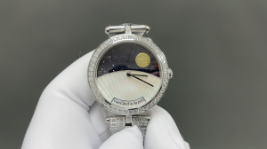 Van Cleef Arpels Lady Arpels Jour Nuit Diamonds Strap Watch White Blue Van Cleef Arpels Lady Arpels Jour Nuit Diamonds Strap Watch White Blue