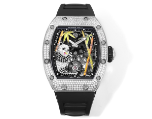 Richard Mille Diamonds Tourbillon Panda Black Strap Mens Watch Richard Mille Diamonds Tourbillon Panda Black Strap Mens Watch