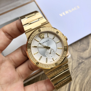Versace Greca White Dial Yellow Gold Steel Strap Watch 41MM Versace Greca White Dial Yellow Gold Steel Strap Watch 41MM