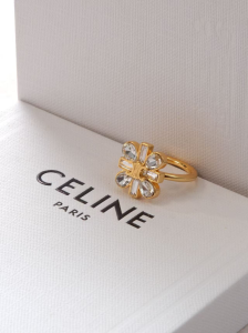 Celine Daisy Strass and Brass Rings Gold Celine Daisy Strass and Brass Rings Gold