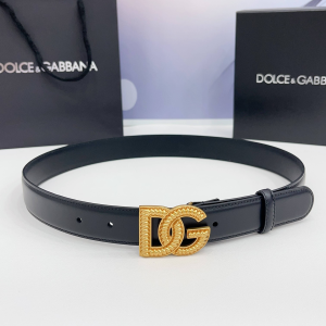 Dolce Gabbana DG Logo Crossed Buckle Calfskin Leather Belt Black 30MM Dolce Gabbana DG Logo Crossed Buckle Calfskin Leather Belt Black 30MM