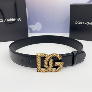 Dolce Gabbana DG Logo Crossed Buckle Calfskin Leather Belt Black 40MM Dolce Gabbana DG Logo Crossed Buckle Calfskin Leather Belt Black 40MM