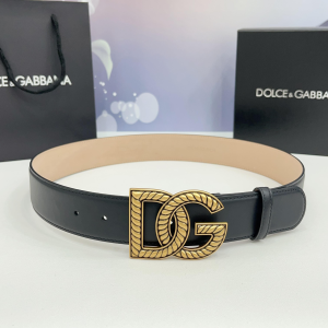 Dolce Gabbana DG Logo Crossed Buckle Calfskin Leather Belt Black 40MM Dolce Gabbana DG Logo Crossed Buckle Calfskin Leather Belt Black 40MM