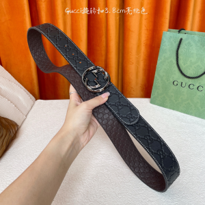 Gucci Interlocking G Buckle Black GG Embossed Leather Belt 40MM Gucci Interlocking G Buckle Black GG Embossed Leather Belt 40MM