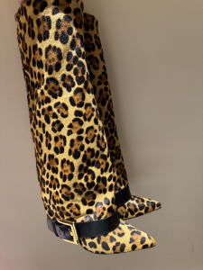 Balmain Anthem Yellow Leopard Printed Knee High Boots Balmain Anthem Yellow Leopard Printed Knee High Boots