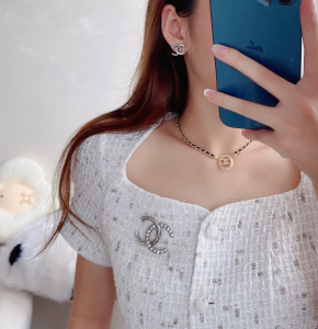 Chanel CC Logo Brooch Silver