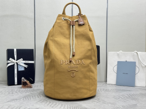Prada Baltic Beige Canvas Drawstring Duffle Bag Prada Baltic Beige Canvas Drawstring Duffle Bag