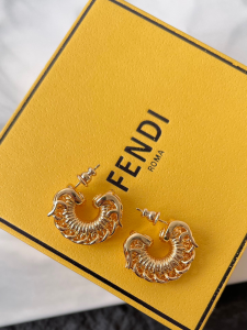 Fendi Filo Gold Metal Earrings