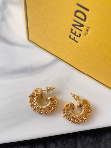 Fendi Filo Gold Metal Earrings
