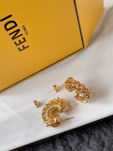 Fendi Filo Gold Metal Earrings