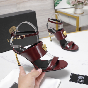 Versace Pincer La Medusa Red Leather High Heeled Sandals 85MM Versace Pincer La Medusa Red Leather High Heeled Sandals 85MM
