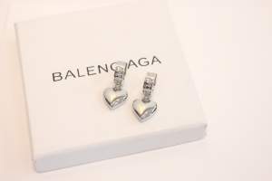 Balenciaga Silver Hearlt Earrings