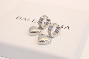 Balenciaga Silver Hearlt Earrings