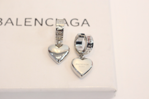 Balenciaga Silver Hearlt Earrings