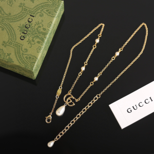 Gucci Double G Pearl Pendant Necklaces