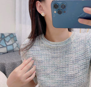 Gucci Stud Earrings with Half Pearl