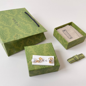 Gucci Stud Earrings with Half Pearl