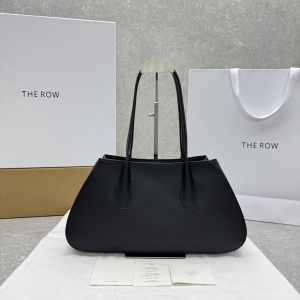 The Row Alger Textured Leather Shoulder Bag Black The Row Alger Textured Leather Shoulder Bag Black