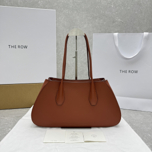 The Row Alger Textured Leather Shoulder Bag Brown The Row Alger Textured Leather Shoulder Bag Brown