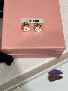 Miu Miu Logo Heart Metal Earrings