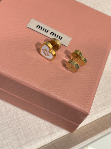 Miu Miu Logo Heart Metal Earrings