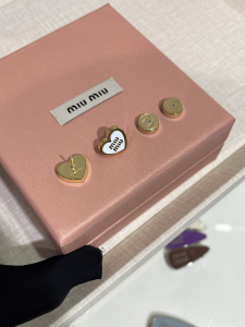 Miu Miu Logo Heart Metal Earrings