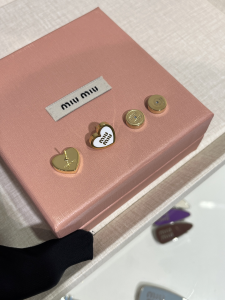 Miu Miu Logo Heart Metal Earrings