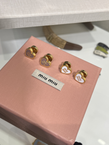 Miu Miu Logo Heart Metal Earrings