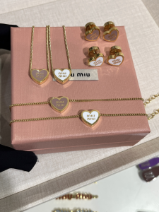 Miu Miu Logo Heart Metal Earrings