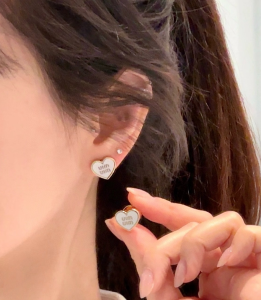 Miu Miu Logo Heart Metal Earrings