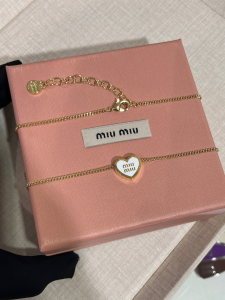 Miu Miu Logo Heart Metal Necklaces