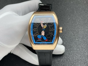 Franck Muller BWD Popeye Vanguard Black Leather Strap Watch Franck Muller BWD Popeye Vanguard Black Leather Strap Watch