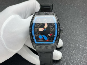 Franck Muller BWD Popeye Vanguard Crystals Watch Blue Black Franck Muller BWD Popeye Vanguard Crystals Watch Blue Black