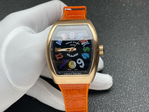 Franck Muller BWD Popeye Vanguard Orange Leather Strap Watch Franck Muller BWD Popeye Vanguard Orange Leather Strap Watch
