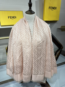 Fendi FF Stole Pink Silk Jacquard Luxury Scarf Fendi FF Stole Pink Silk Jacquard Luxury Scarf