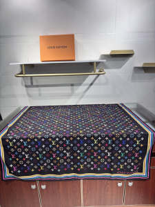 Louis Vuitton LVxTM Black Monogram Multicolor Square Scarf Louis Vuitton LVxTM Black Monogram Multicolor Square Scarf