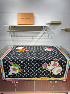 Louis Vuitton LVxTM Black Monogram Superflat Characters Square Scarf Louis Vuitton LVxTM Black Monogram Superflat Characters Square Scarf