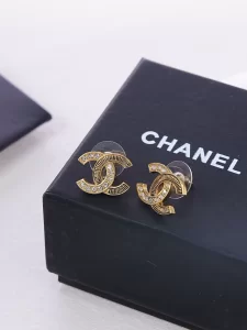 Chanel Crystal CC Logo Earrings