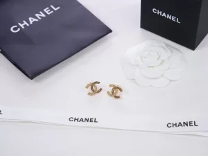 Chanel Crystal CC Logo Earrings