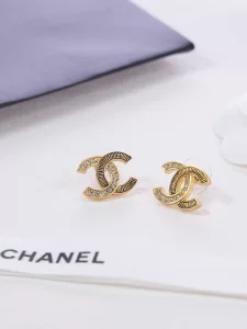 Chanel Crystal CC Logo Earrings